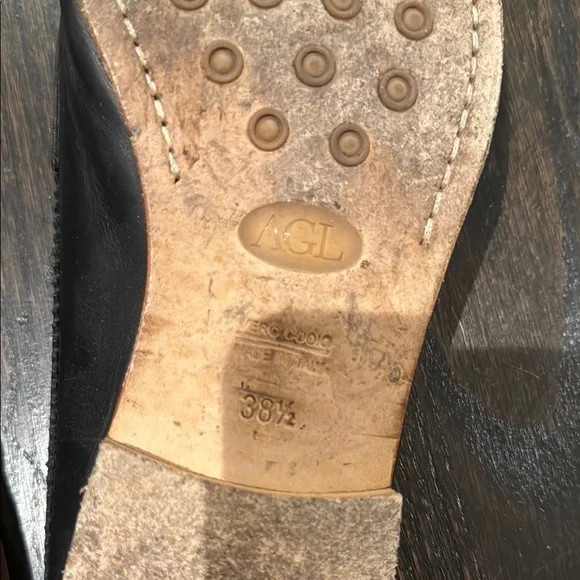 AGL Black Leather slide loafers - Picture 3 of 4